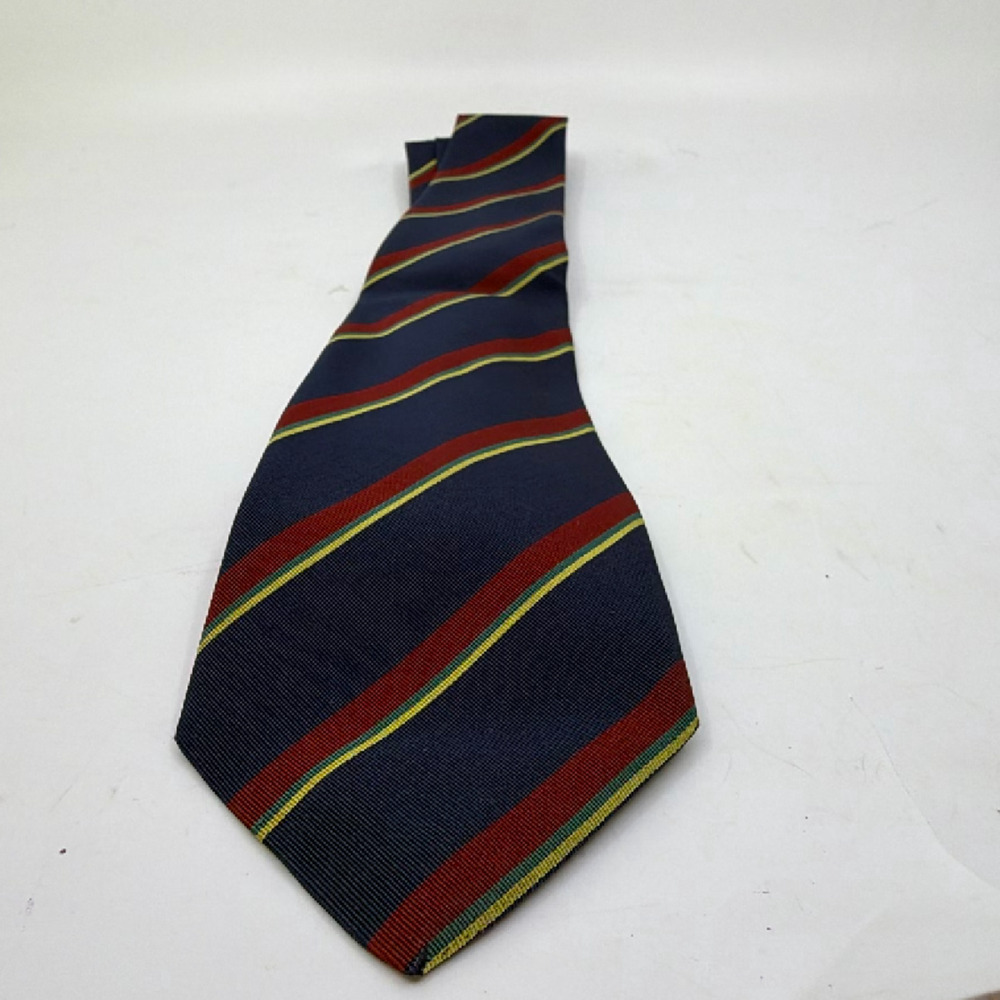 Austin Reed Striped Blue Irish Poplin Silk Wool Necktie